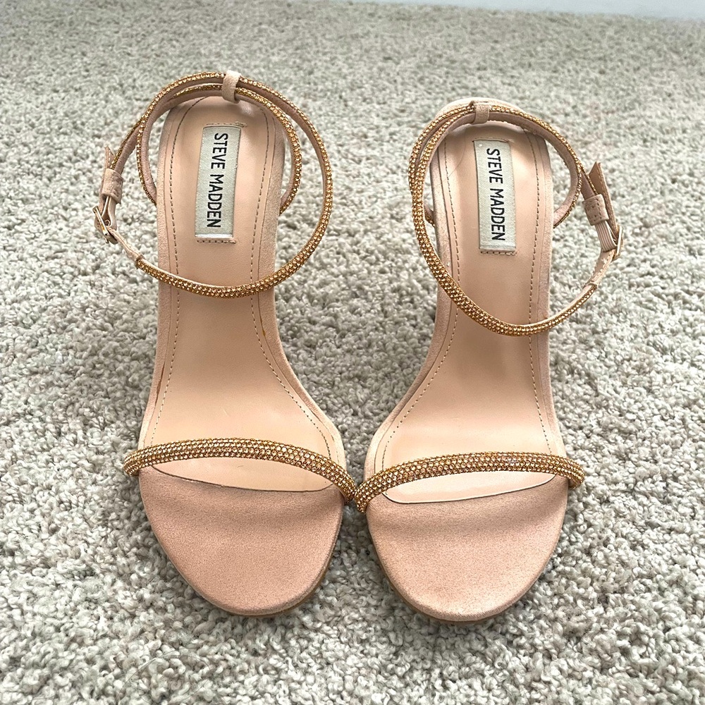 Steve Madden Breslin Nude Crystal Heels